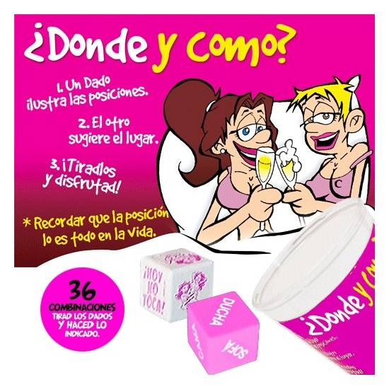 CUBILETE 2 DADO DONDE Y COMO LESBIANAS - Juegos en Grupo - Sex Shop ARTICULOS EROTICOS