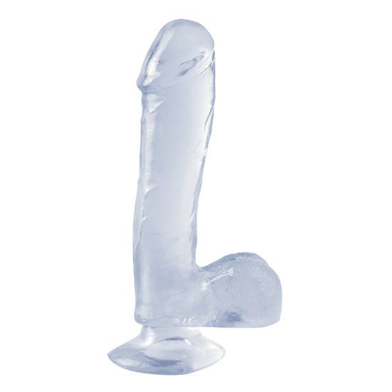 BASIX PENE DE GELATINA SUCCION TRANSPARENTE 19 CM - Consolador Penes Juguetes Sexuales - Sex Shop ARTICULOS EROTICOS