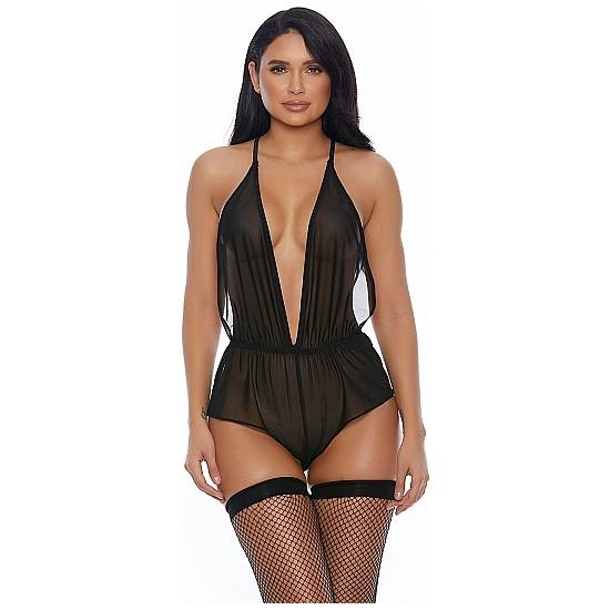 SHEER INTENTIONS ROMPER BODY NEGRO - Lenceria Sexy Femenina Bodys - Sex Shop ARTICULOS EROTICOS